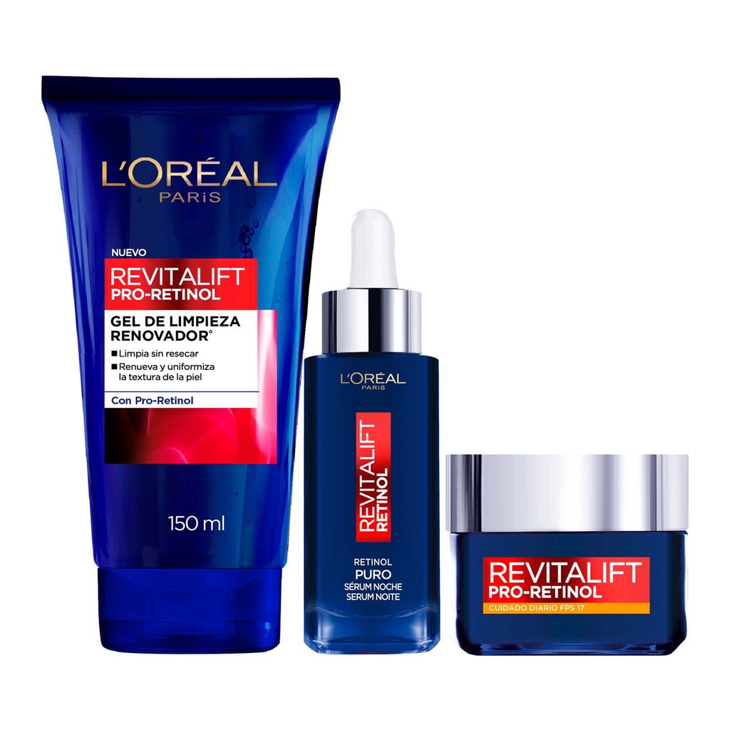 [PP12508] Pack Rutina Retinol Gel Limpieza + Crema Dia + Serum