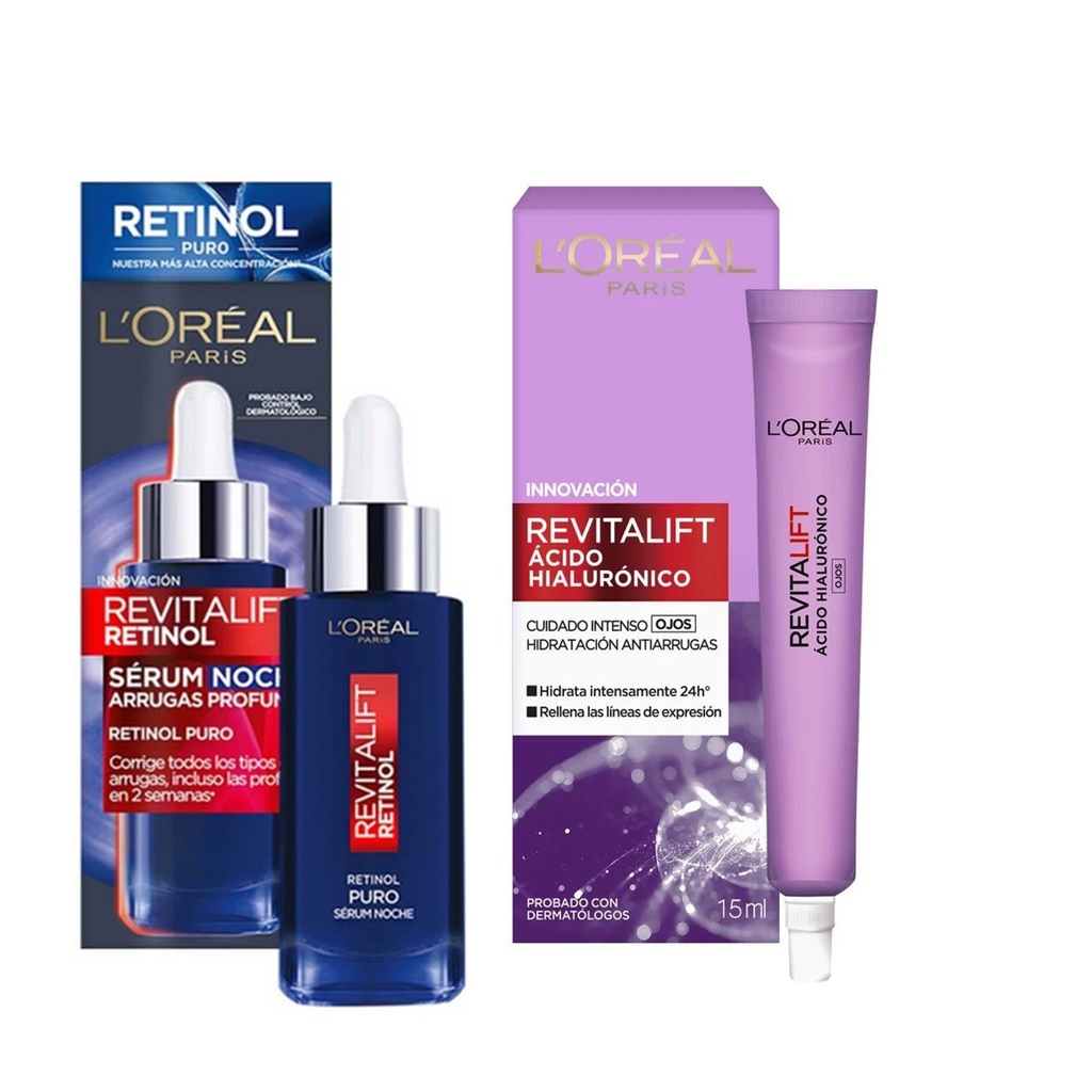 Pack Contorno De Ojos Revitalift + Serum Retinol Noche LOréal