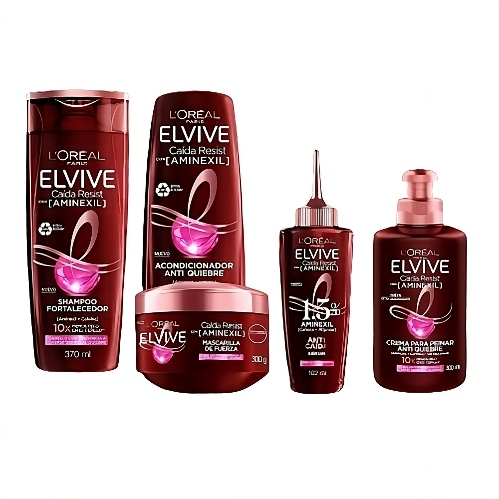 [PP11984] Pack Rutina Elvive Caída Resist Aminexil  5 Pasos.