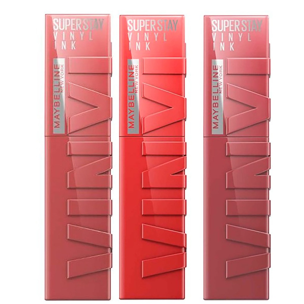 3 Labiales Superstay Vinyl Ink Nudes Hasta 16H Maybelline