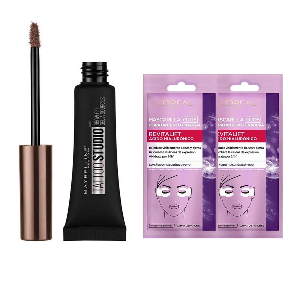 Gel Para CejasTattoo Brow T257 Medium Brown Maybelline + Mascarailla Ojos Revitalift