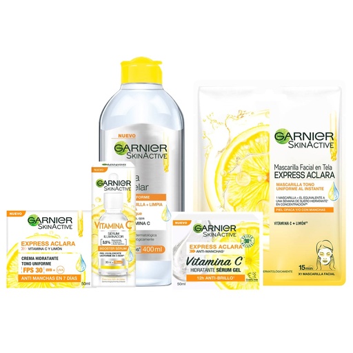 [PP9700] Pack Facial Rutina Express Aclara Vitamina C Garnier
