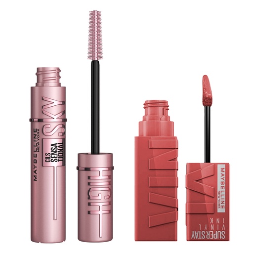 [MMNY1] Pack Labial Vinyl + Mascara Pestaña Sky High WTP