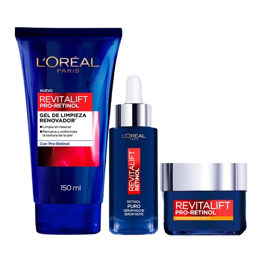 [PP12508] Pack Rutina Retinol Gel Limpieza + Crema Dia + Serum