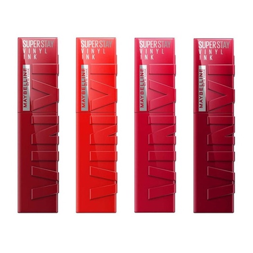 [PP-1211221] 4 Labiales Superstay Vinyl Ink Rojos Hasta 16H Maybelline.