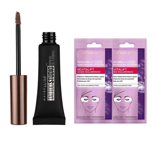 [LP-K2709202] Gel Para CejasTattoo Brow T257 Medium Brown Maybelline + Mascarailla Ojos Revitalift